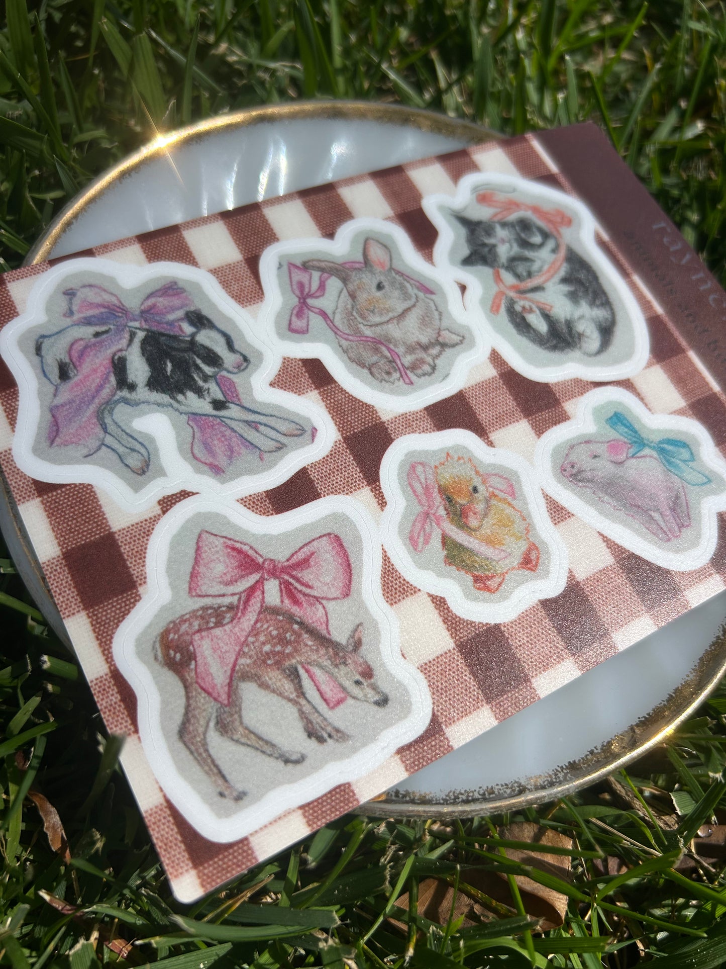 Animals and Bows Sticker Sheet