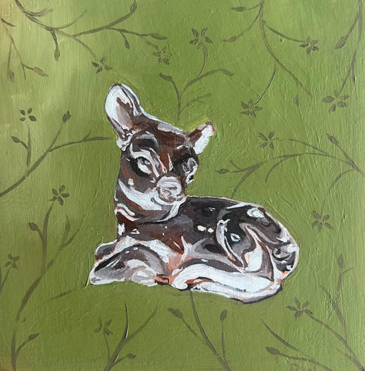 "Glass or Fudge" - oil on 4x4 inch canvas panel