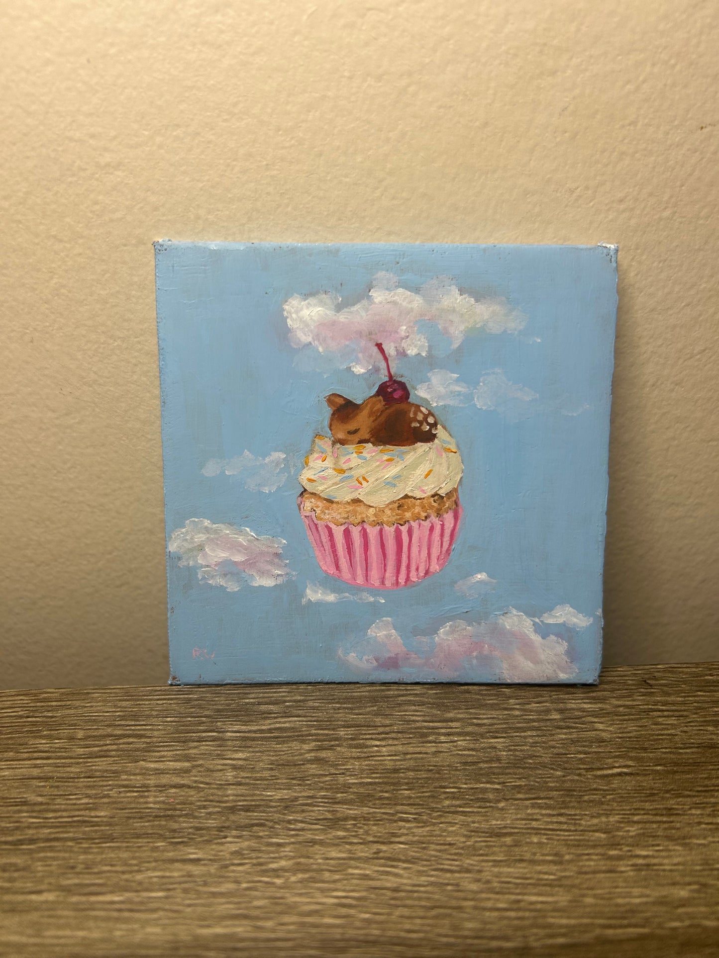 "Sweet Dreams (March)" - oil on 4x4 inch canvas panel