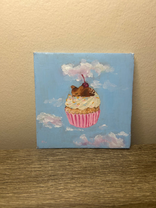 "Sweet Dreams (March)" - oil on 4x4 inch canvas panel