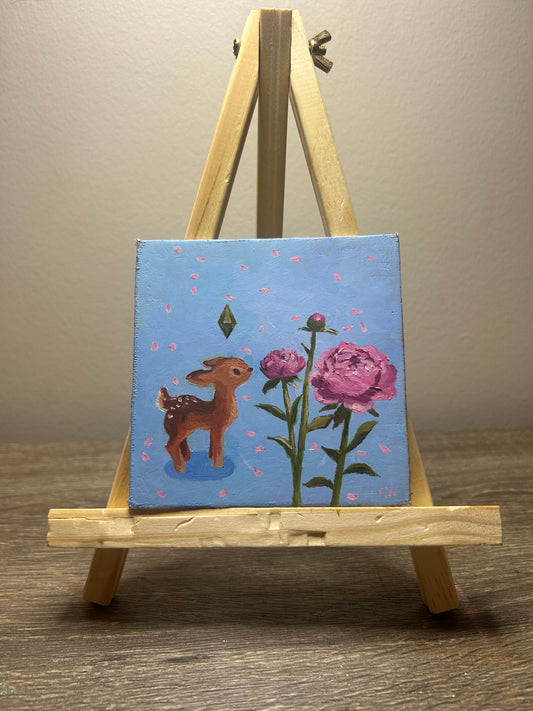 "Look at Flowers (May)" - oil on 4x4inch canvas panel