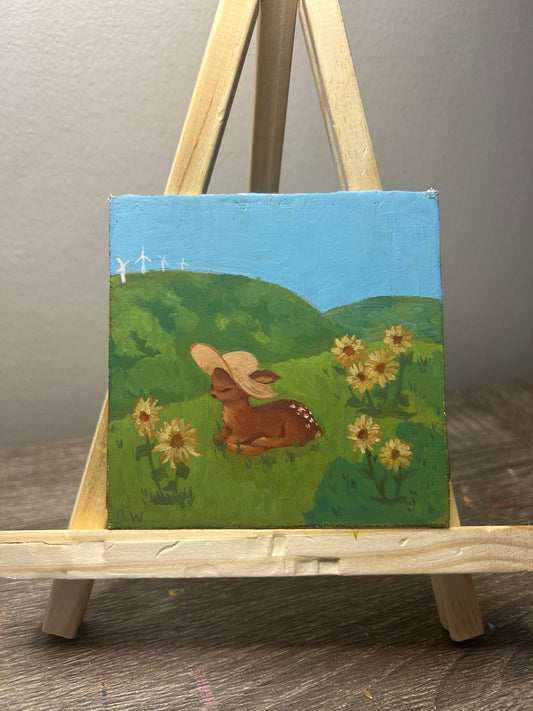"A Warm Day in August" - oil on 4x4inch canvas panel