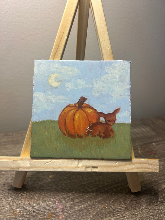 "First Day of October" - oil on 4x4 inch canvas panel